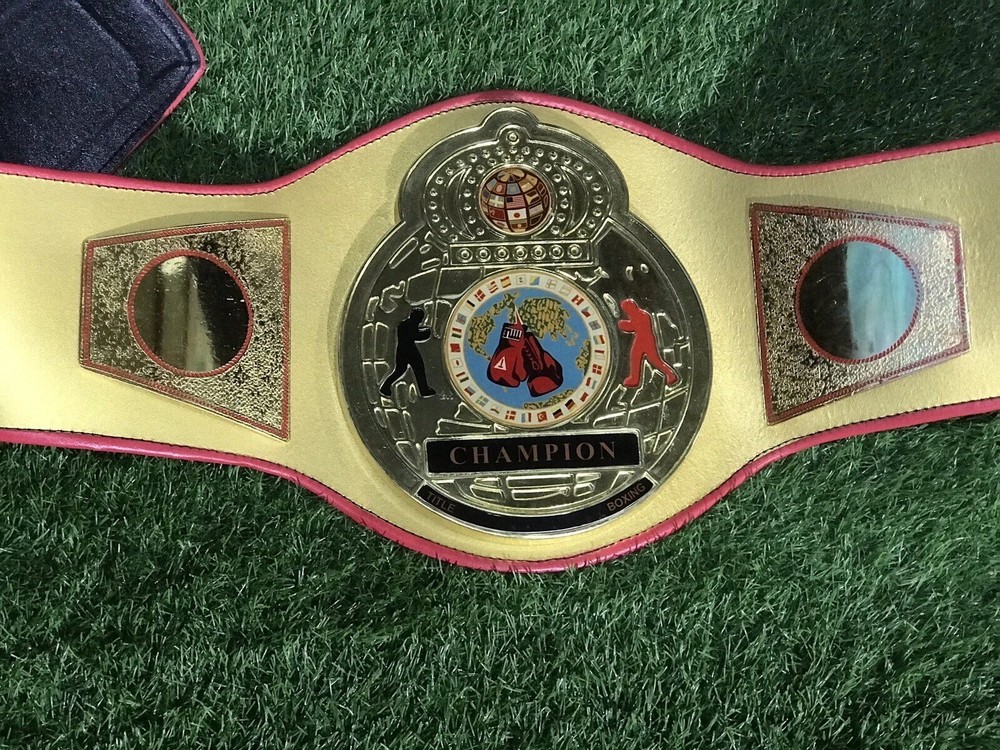 New Title Boxing Gold Flash World Title Belt - Adult Size Gold Leather Belt