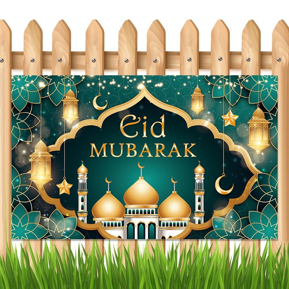 Eid Ramadan Mubarak Background Backdrop Banner Cloth Fabric Party Decorations