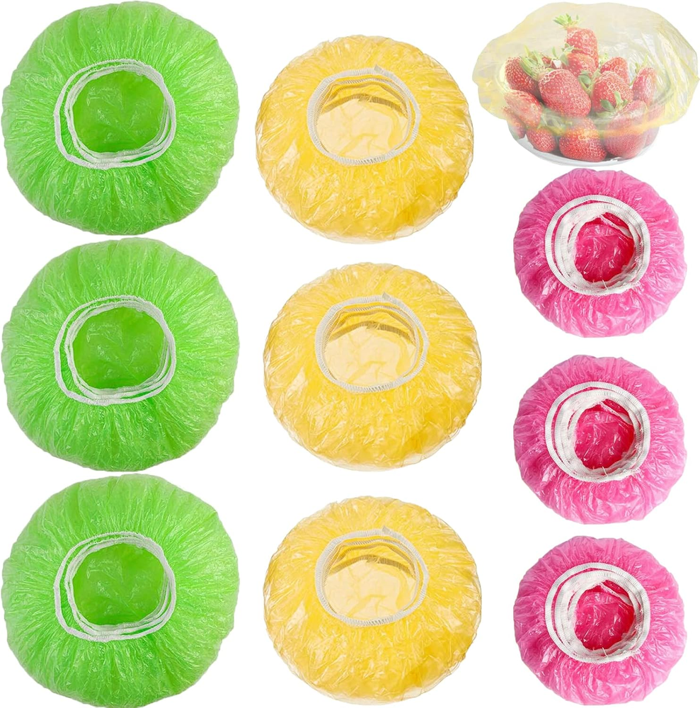 Elastic Food Bowl Covers Reusable - Stretch Plastic Wrap Bowl Storage Covers, 60