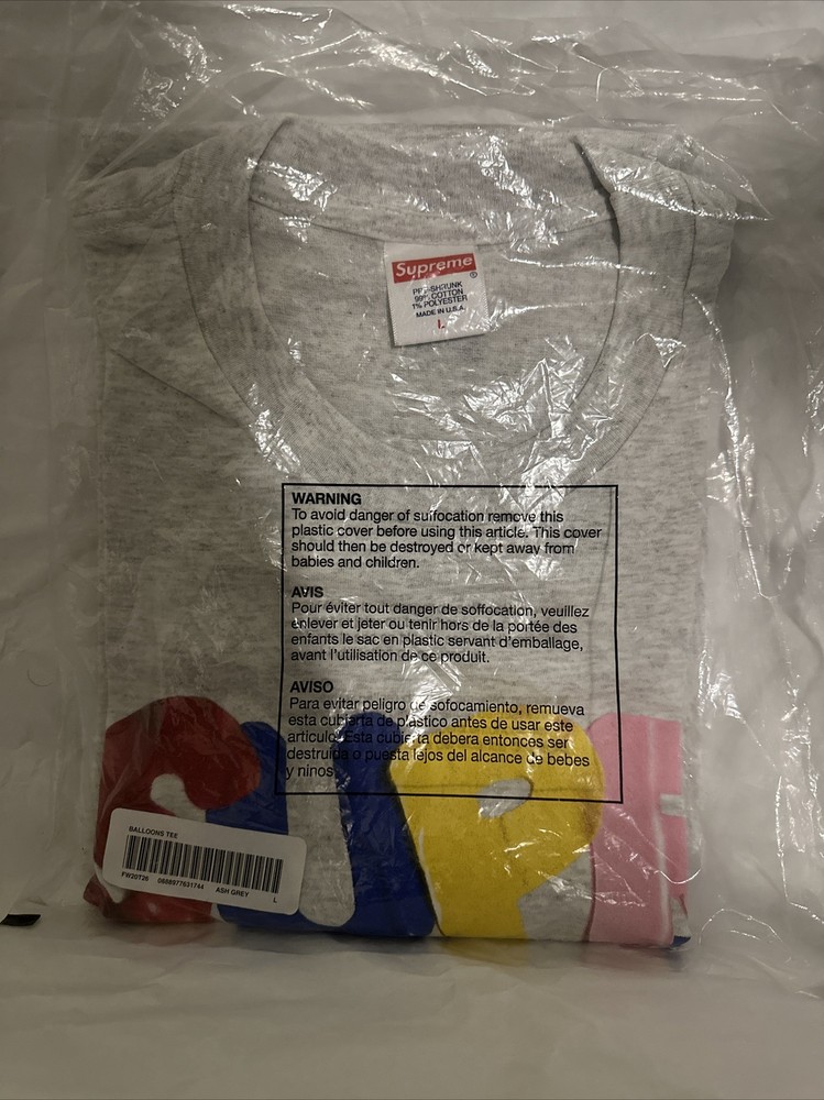 Supreme Balloons Tee White Size Large FW20 T-Shirt Brand New Tags Ships Now