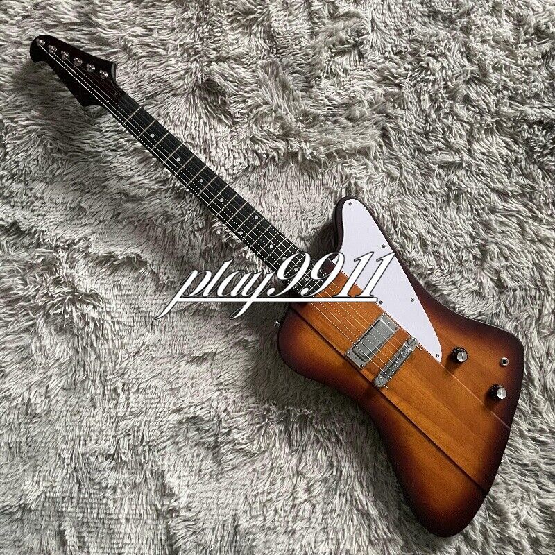Tobacco Burst Matt Firebird H Pickup Electric Guitar Banjo Tuner White Pickguard