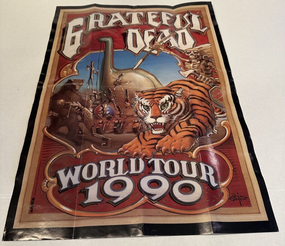 Vintage 1990 Grateful Dead World Tour Without A Net Poster by Rick Griffin #121-image