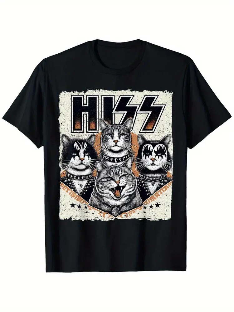 Cat Hiss Funny Cat Lover Cat Owner Cat Humor Distressed T-Shirt