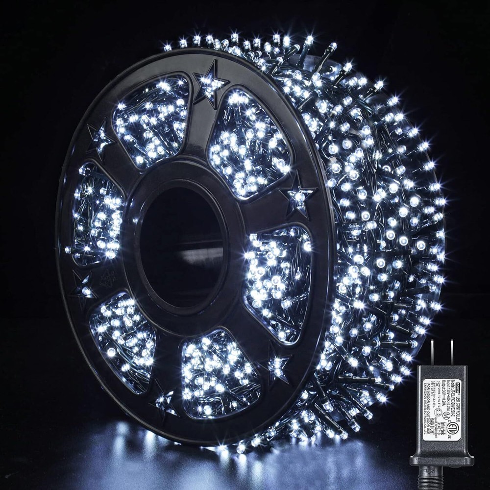 Quntis 164ft 2000 LED Cluster Christmas String Lights - 8 Modes Christmas Tre...