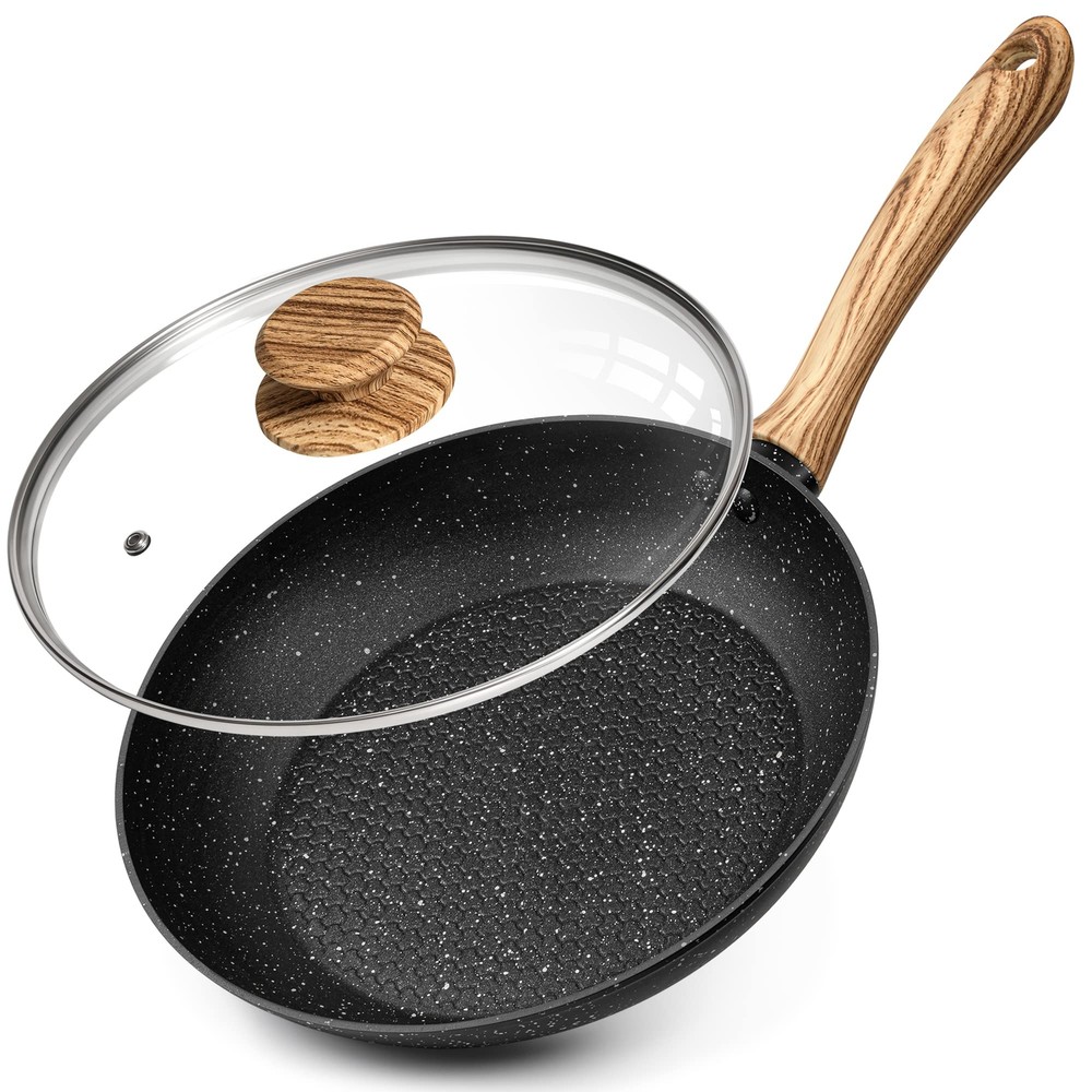 Nonstick Frying Pan with Lid, 8 Inch Frying Pans Nonstick with Healthy Coatin...