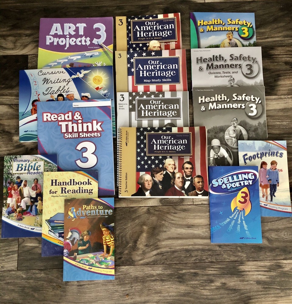 Abeka 3rd Gr Bundle/Art/American Heritage/Health/Readers/Writing Tablet/Spelling-image