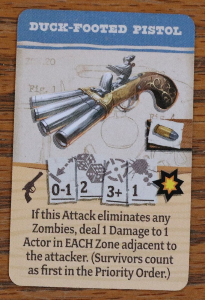 Zombicide: Undead or Alive Duck-Footed Pistol Promo Card CMON Dice Tower New