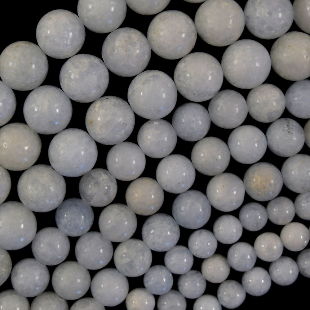 Natural Light Blue Chatoyant Celestite Round Beads Strand 6mm 8mm 10mm 15.5 Inch-image