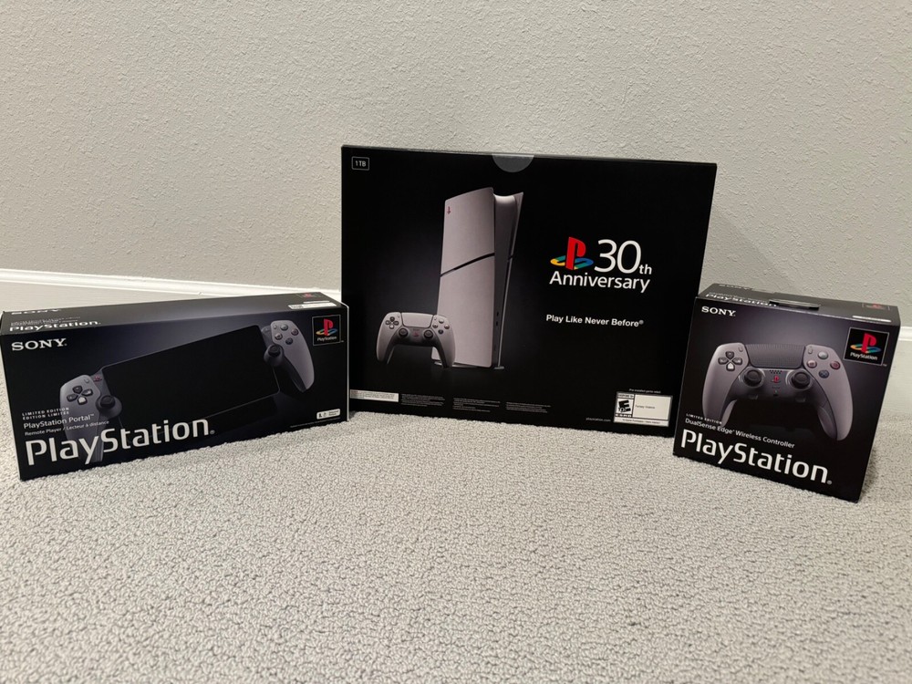 30th anniversary playstation 5 slim with Edge Controller, and PlayStation Portal