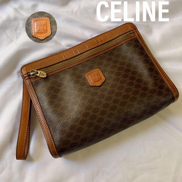 Celine Clutch Bag Handbag Macadam Pvc Leather