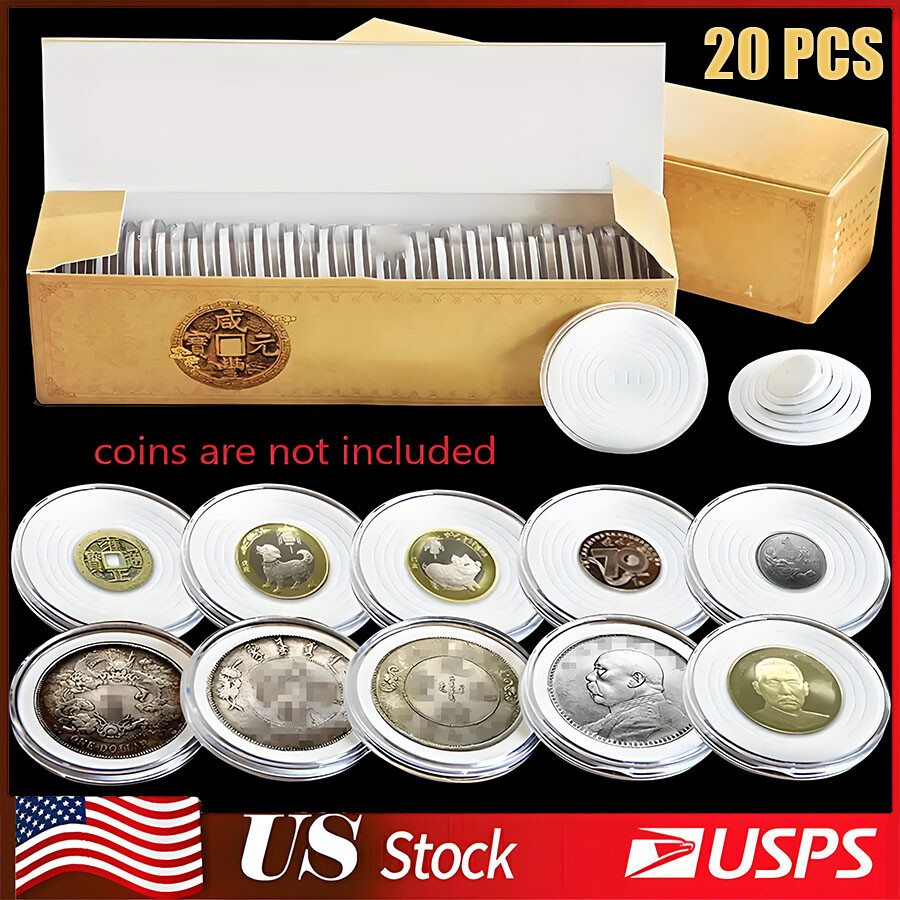 20PCS 46mm clear plastic coin capsules for silver coins and collectible coins