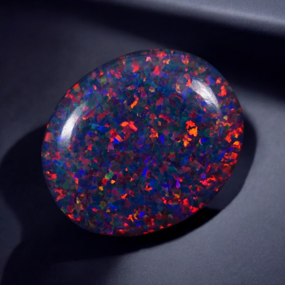 AAA+ Black Opal Oval Cabochon 14x10mm 3.5ct Australian Loose Gemstone-image