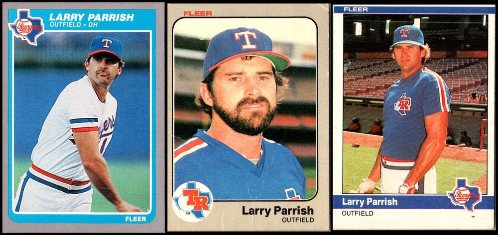 Vintage Fleer Larry Parrish Texas Rangers 3-Card Lot - Limited Edition Rare Gem MT
