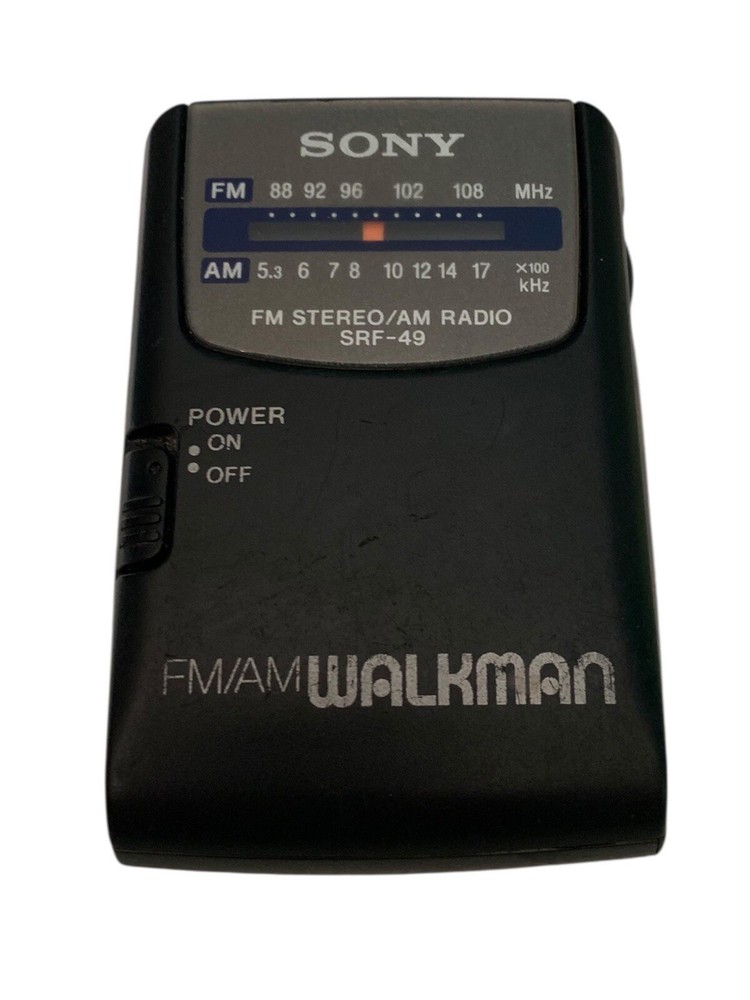 Sony Walkman SRF-49 FM AM Portable Radio with Belt Clip Tested Working
