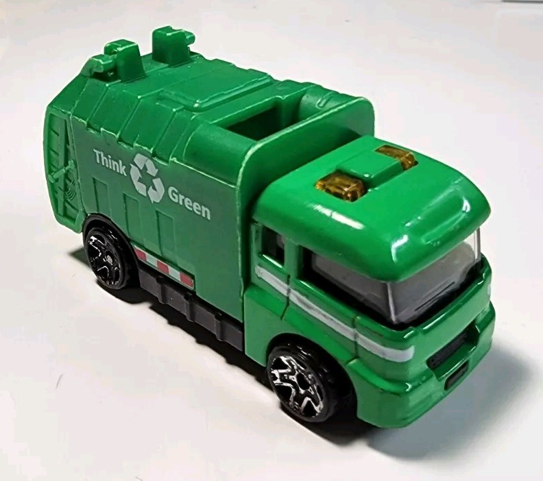 Teamsterz Garbage Trash Truck HO Diecast/Plastic Think Green Recycling VHTF