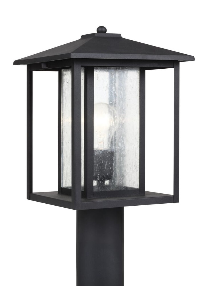 Sea Gull Lighting 82027-12 1-Light Black Outdoor Post Lantern Hunnington