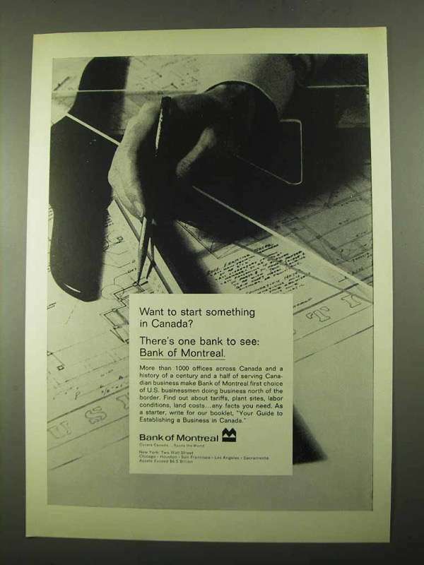 1969 Bank of Montreal Ad - Start Something in Canada