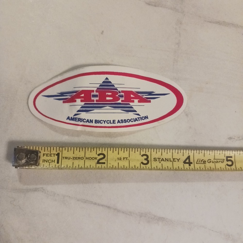 ABA American Bicycle Association OLD MID SCHOOL BMX STICKER DECAL - ABA SMALL-image