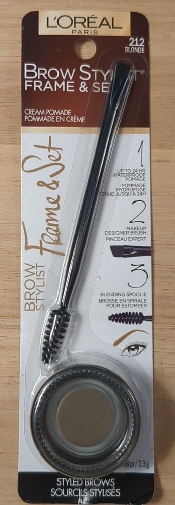 Loreal Brow Stylist Frame & Set 2-Pcs  Pomade & Brush #212 Blonde