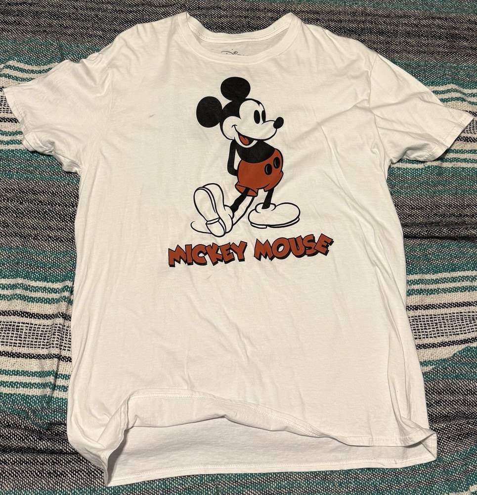 🐭 Classic Disney Mickey Mouse Graphic T-Shirt XL White