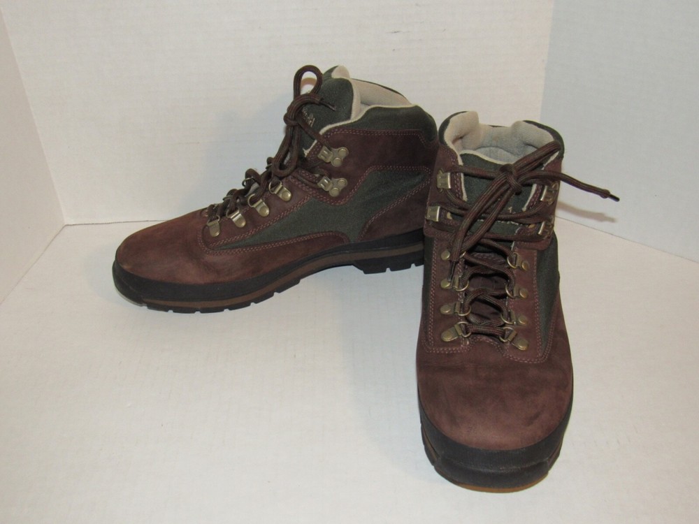 Timberland Waterproof Field Dark Brown Nubuck Green Boots 85036 Mens Size 13 M