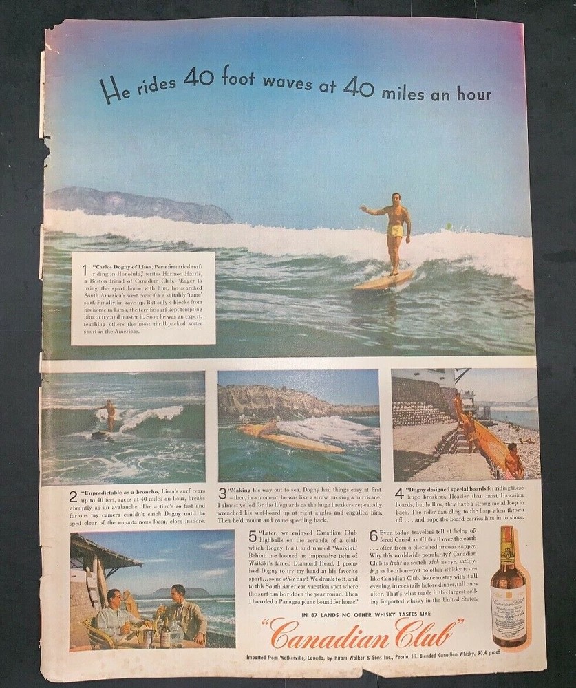 Life Magazine Ad CANADIAN CLUB Whiskey and CAMELS Tobaccos 1946 AD-image
