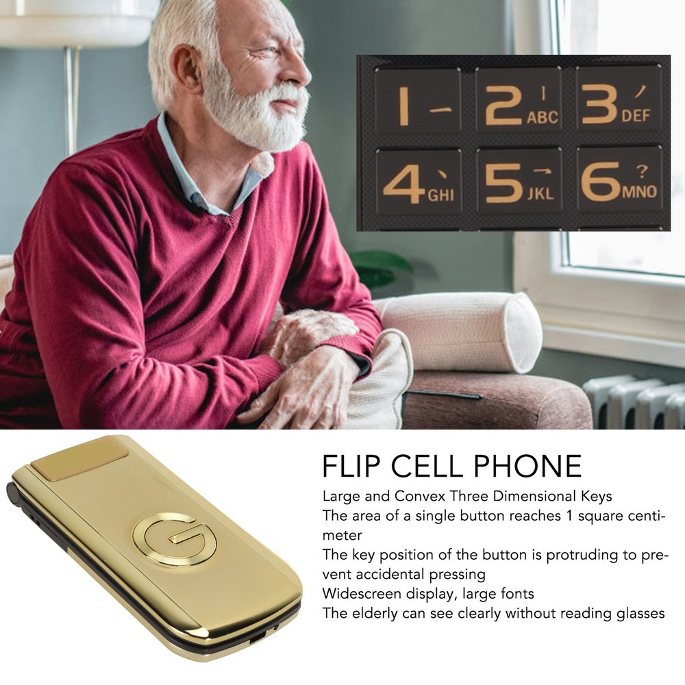 Senior Flip Cell Phone With Large Keys Super Loud For Elderly WYD