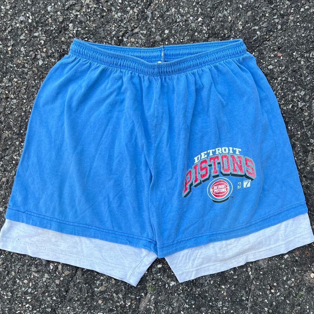 Vintage 90s Detroit pistons blue cotton shorts