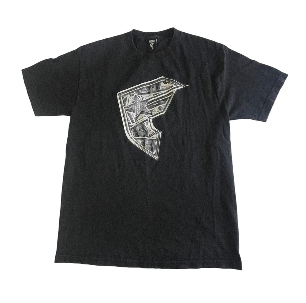 Vintage Y2K Famous Stars and Straps T-Shirt Men’s Large Black Ben Franklin Money