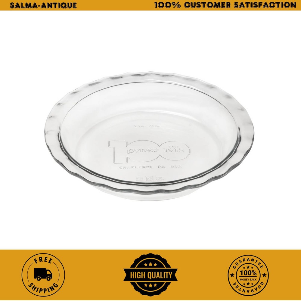 Pyrex Easy Grab 9.5 Inch Glass Pie Pan with Fluted Edge