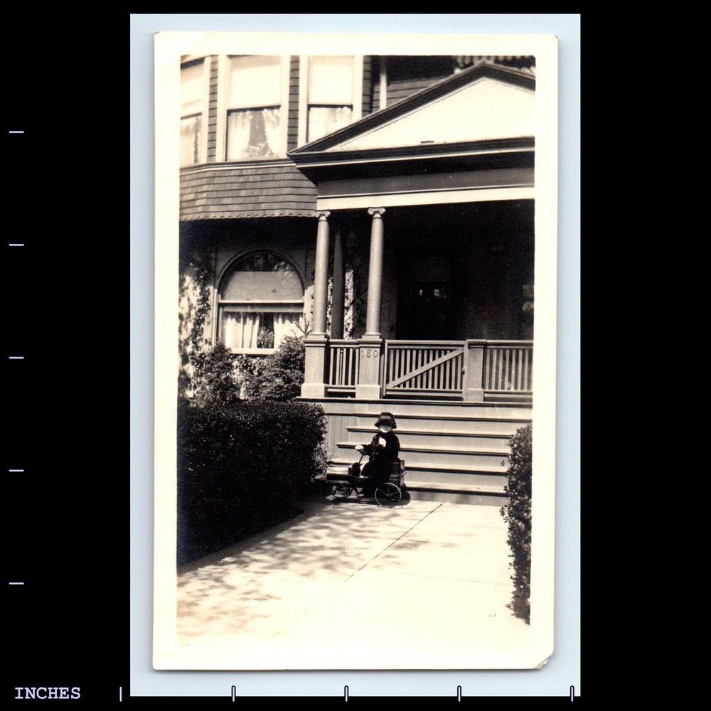Vintage Photo BOY WITH TOY PEDAL CAR NEW HAVEN CONNECTICUT