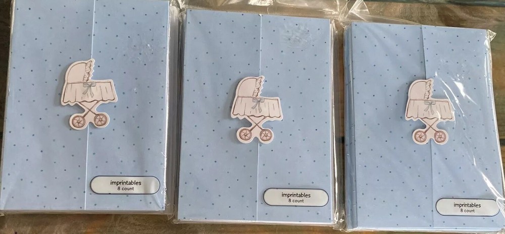 Baby Boy Shower Print Your Own Invitations Baby Stroller, Carriage, Pram. Set 3