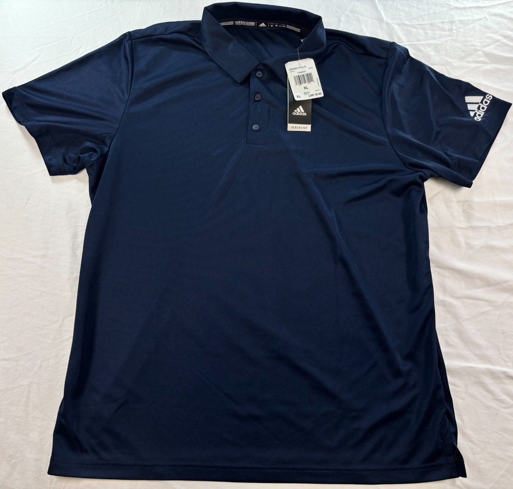 Adidas Grind Polo Shirt Men's XL Navy Blue Brand New NWT Lightweight Breathable