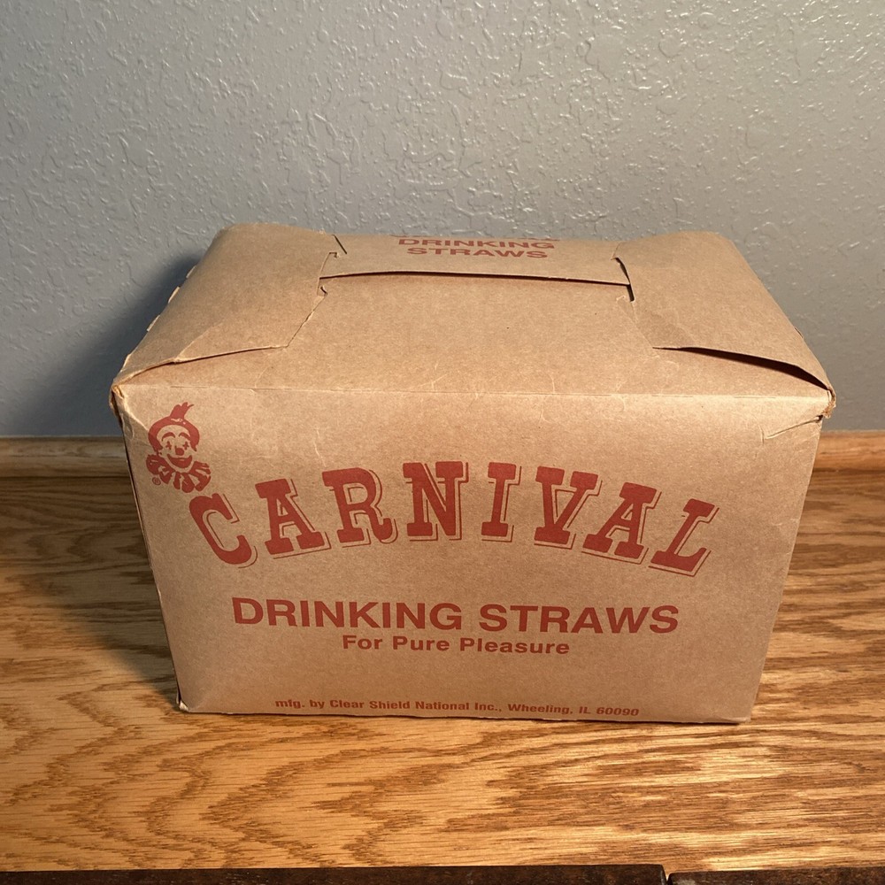 ~500 Vintage Carnival Supra Plain White Plastic Straws Paper Wrap Movies Props