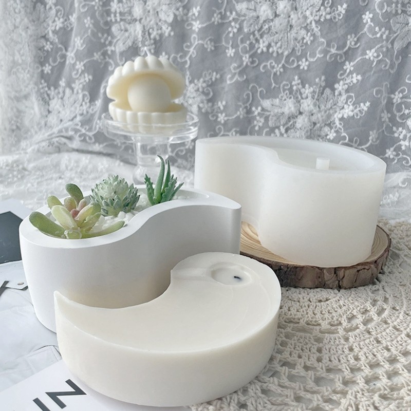 UV Crystal Epoxy Resin Mold for Chi Flower Pots and Candlesticks