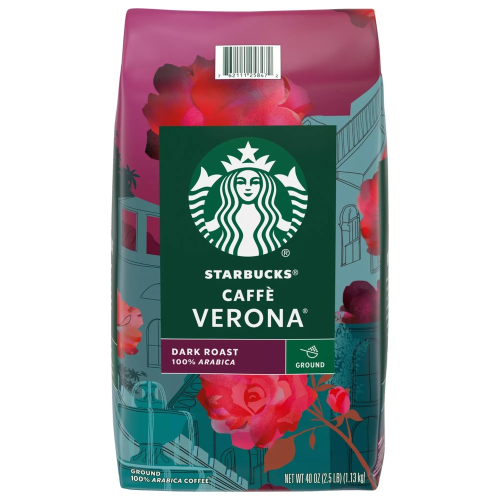 Starbucks Caffe Verona Dark Roast Ground Coffee 40 oz No CA Shipping