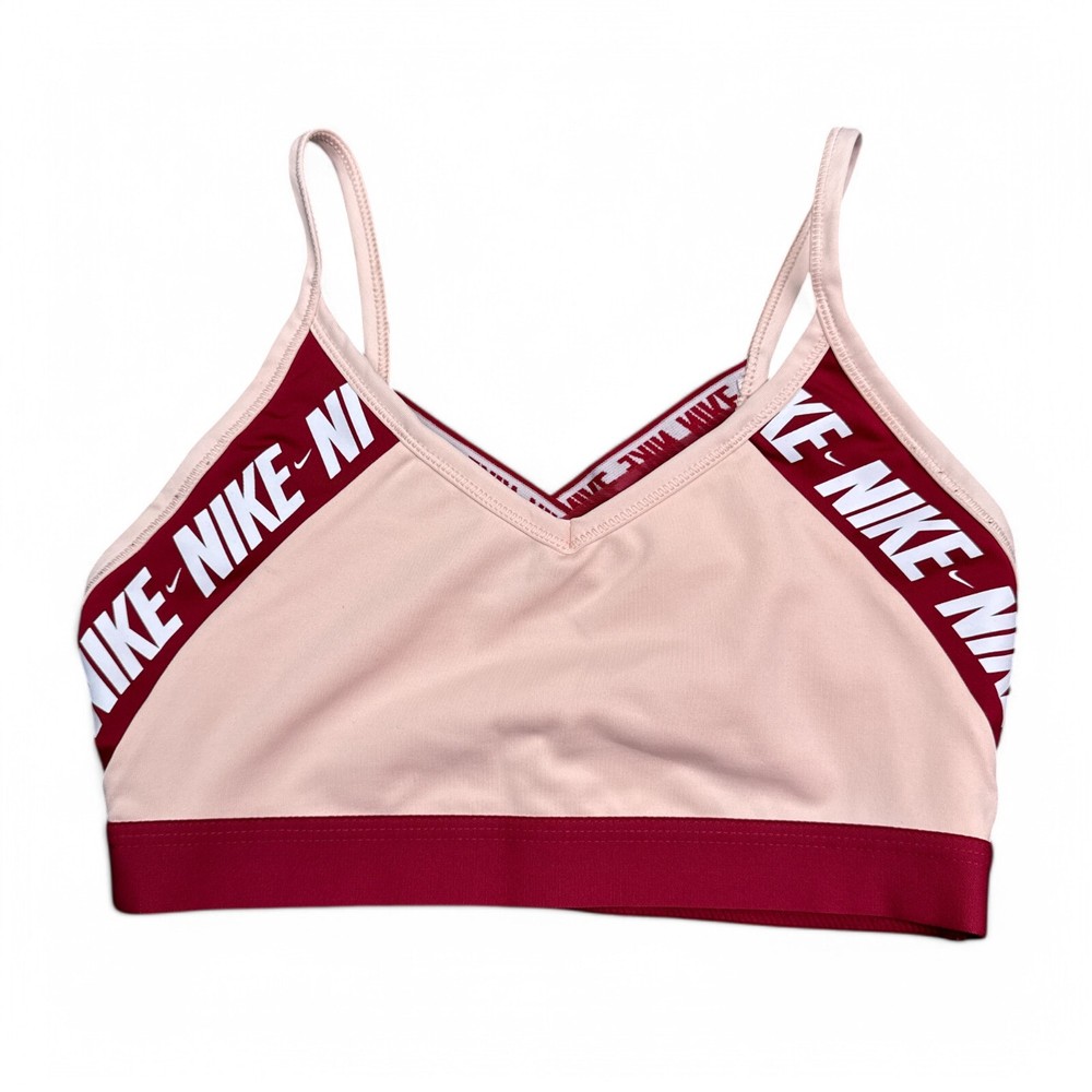 Nike Indy Women's Light-Support Logo Sports Bra Womens Size Medium Pink Red