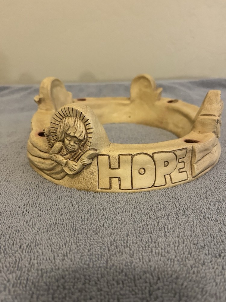 Vintage Abbey Press Advent Wreath Candle Holder Peace Hope Love Joy-image