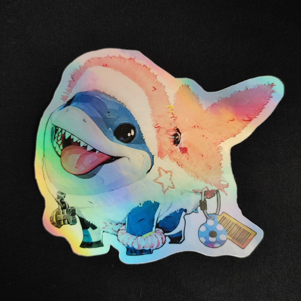 Jeff The Land Shark Incognito Dolphin Foil Sticker