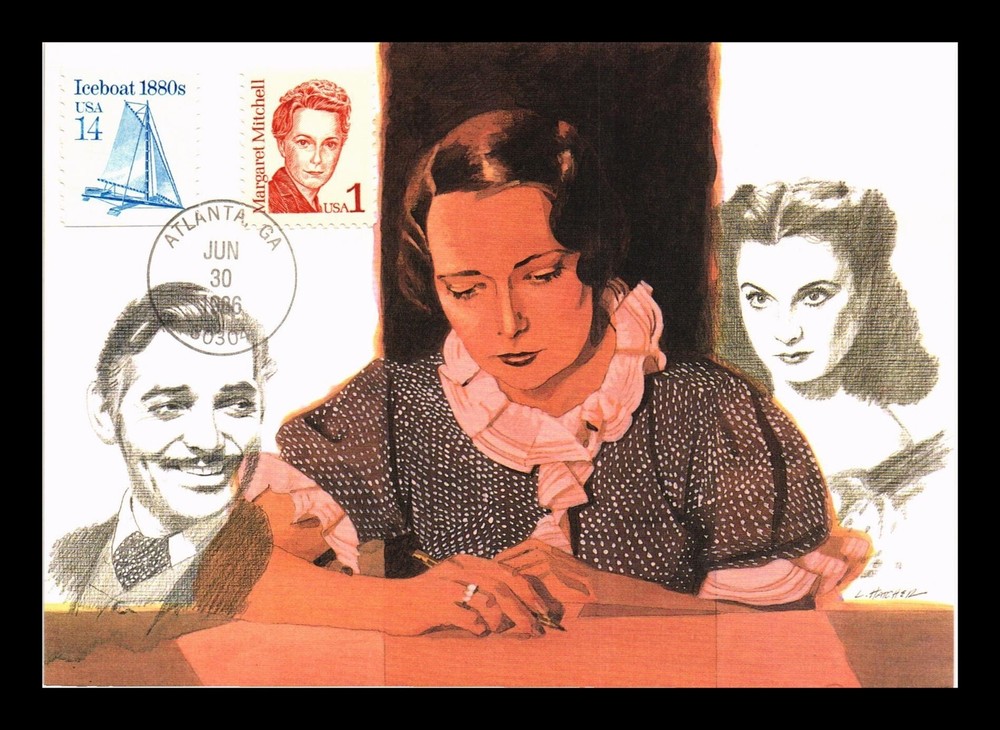 DR JIM STAMPS US MAXIMUM CARD FIRST DAY MARGARET MITCHELL WITH ICEBOAT 1880s