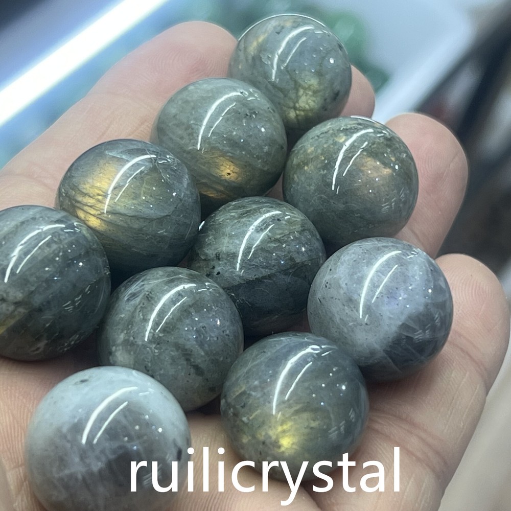 10pcs Natural Labradorite Quartz Crystal Balls 20mm for Reiki Healing