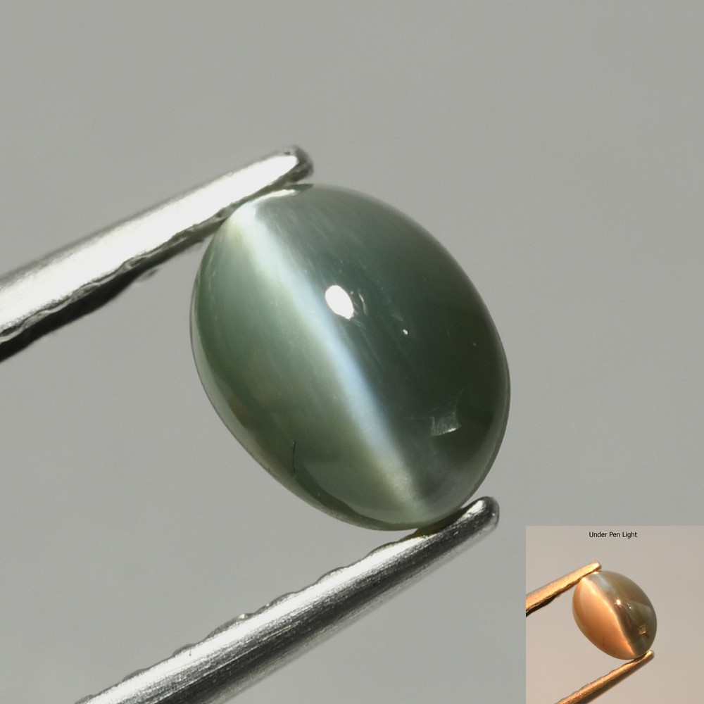 0.45 Ct Oval Cut Green to Purplish Red Alexandrite Cat's Eye 4.9x3.7mm
