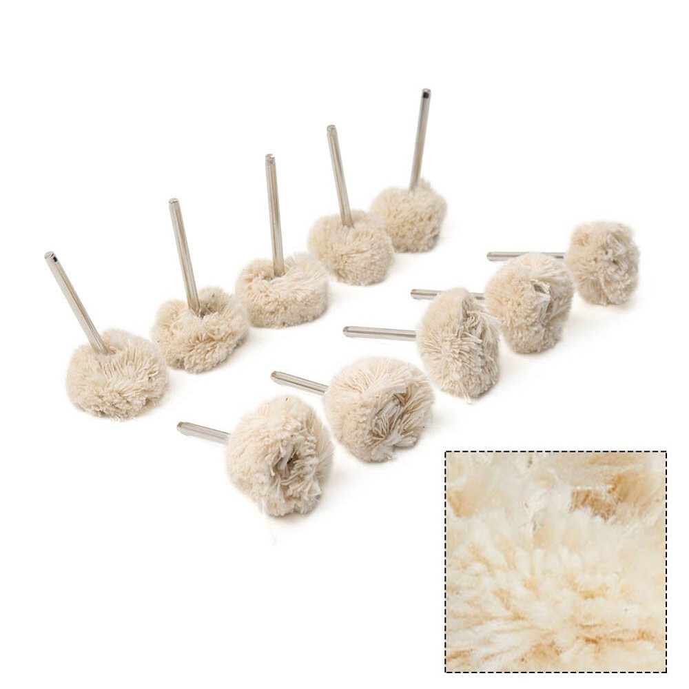 10Pc 1''Cotton Polishing Wheel Flannel Buffing Pad Brush For Rotary Tool
