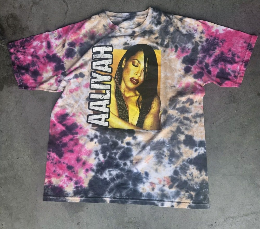 Aaliyah Tie Dye Band Tee Shirt t-shirt Size L-image
