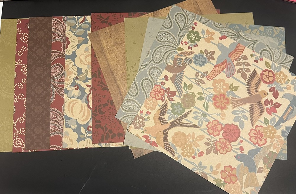 ANNA GRIFFIN Retired Older 12- 12X12 PAPER! Birds Floral And Design