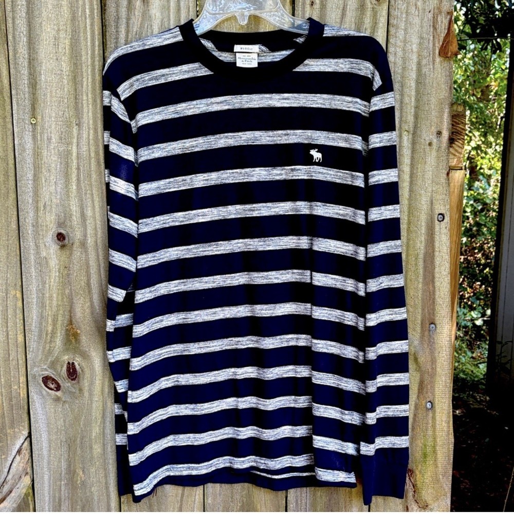 Abercrombie And Fitch Long Sleeve Muscle  Shirt Size Large L Moose Logo On Chest-image