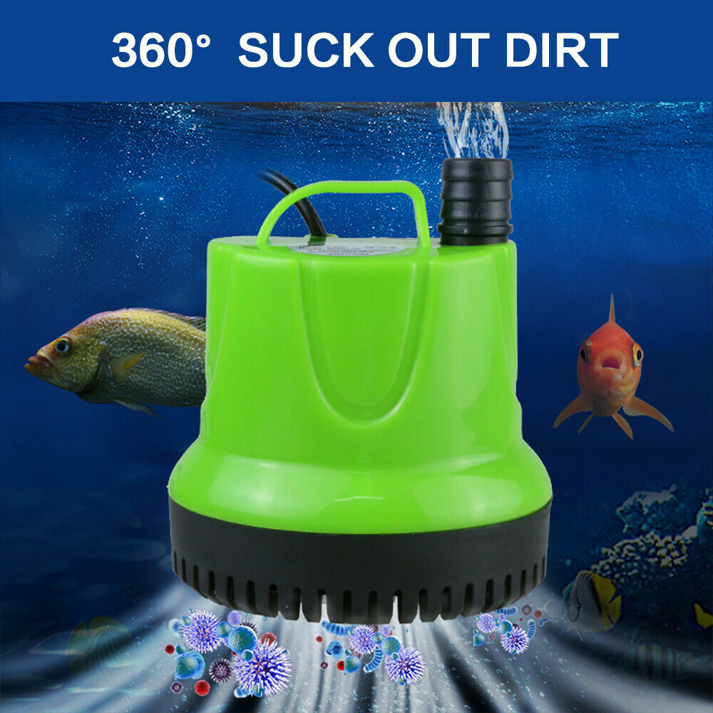 Submersible Water Pump Quiet Aquarium Fountain Fish Tank Pond Clean Dirty Filter