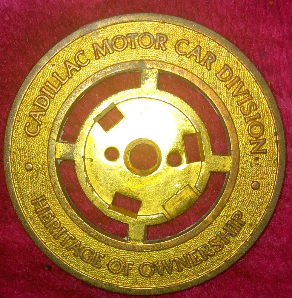 Vintage Cadillac Motor Heritage Front Grille Medallion Emblem