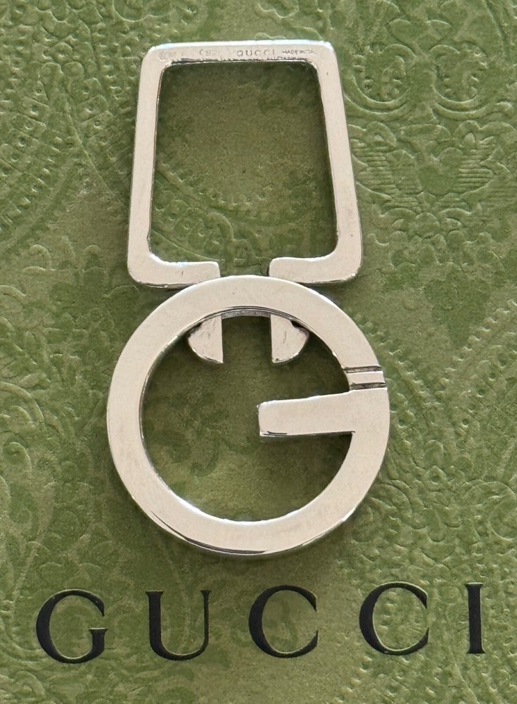 Gucci G Logo Sterling Silver 925 Keychain Made in Italy