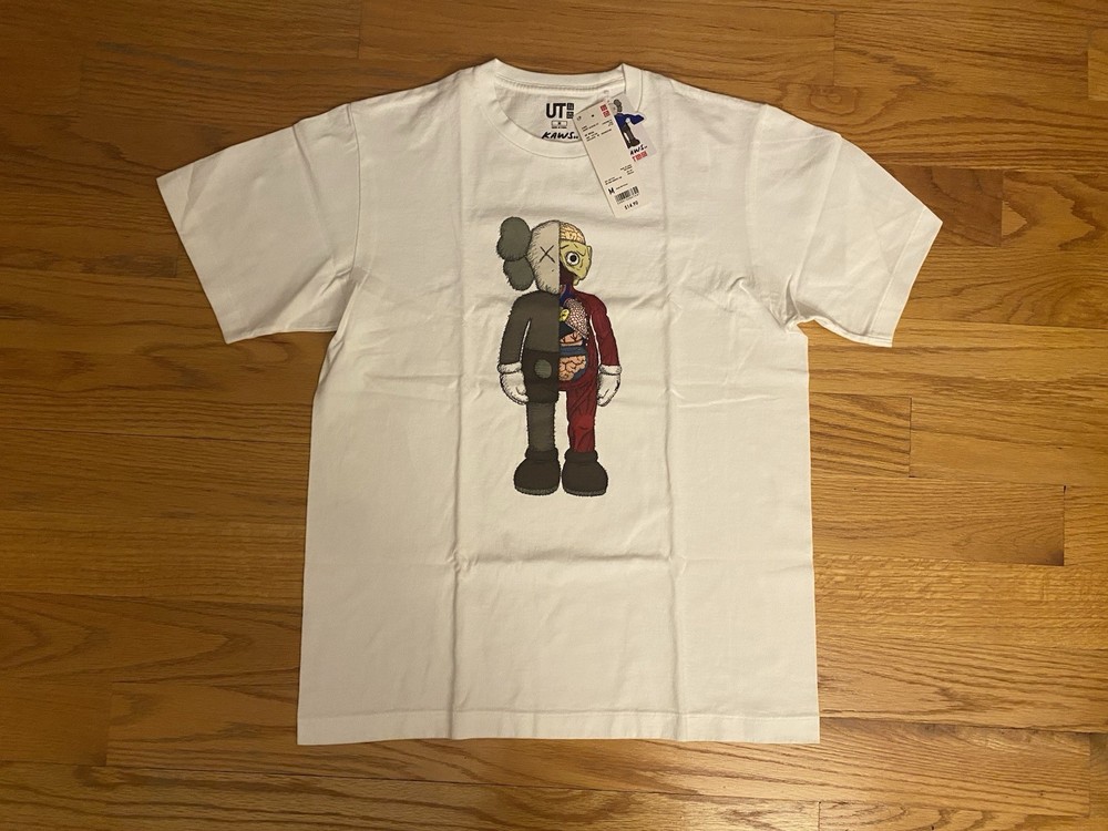NEW Kaws X Uniqlo Flayed Tee White Size Medium
